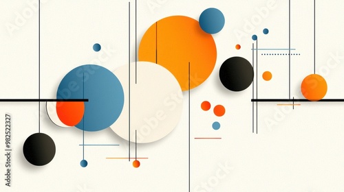 Abstract Geometric Composition with Circles and Lines