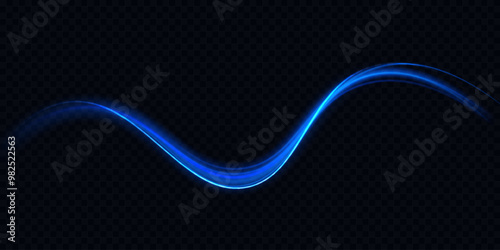 Luminous blue lines png of speed. Light glowing effect png. Abstract motion lines	

