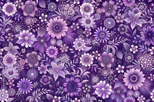 Captivating purple flower pattern with soft romantic feel