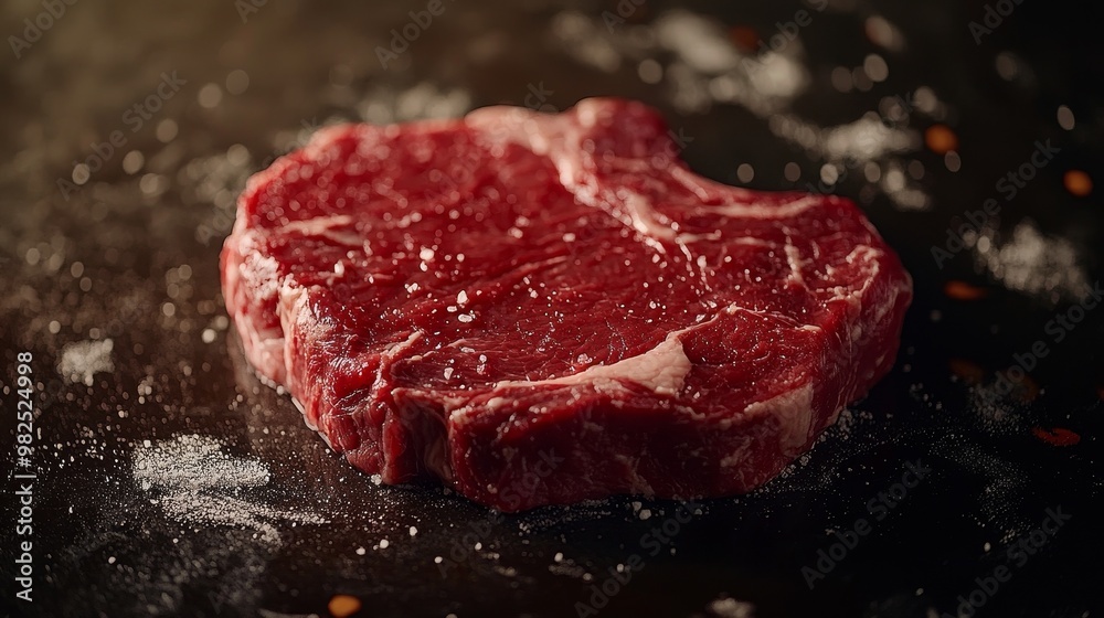 Surrealist rib eye meat, 3/4 angle, ultimate details, illuminated background, 8K resolution, showcasing unique and highly detailed meat products. Surrealist rib eye meat, 3/4 angle, ultimate details, illuminated background, 8K resolution, showcasing unique and highly detailed meat products.