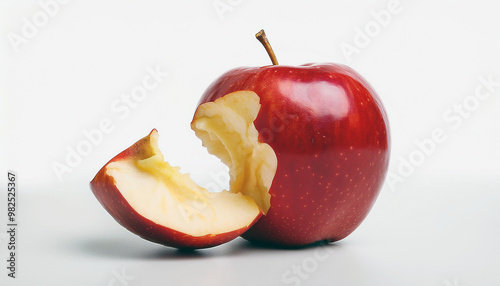 A Red Apple With a Bite Taken Out of It