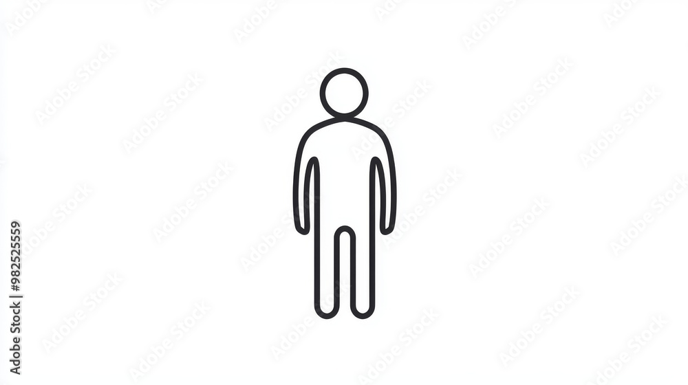 Fototapeta premium A simple line drawing of a person. It's a basic icon that represents a person.