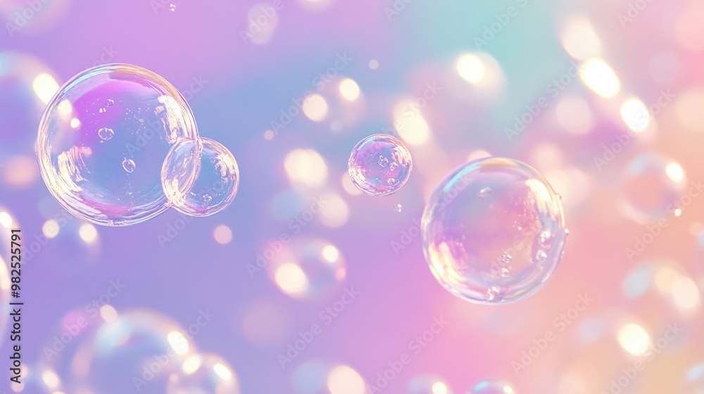 Gentle pastel gradient background with floating water bubbles. Gentle pastel gradient background with floating water bubbles.