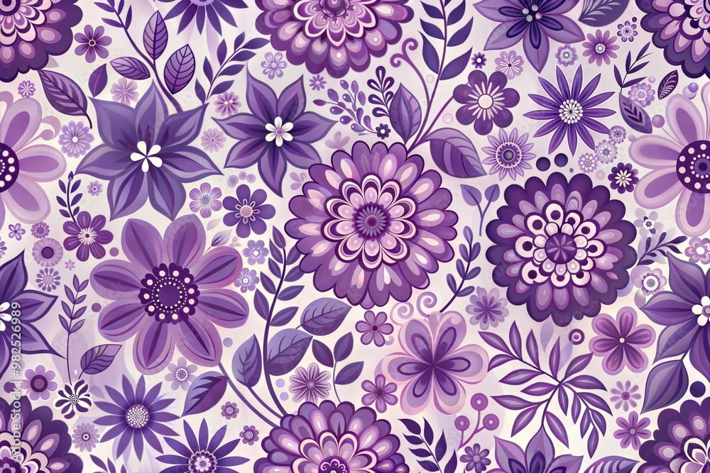 Delicate floral pattern in shades of purple and violet Delicate floral pattern in shades of purple and violet