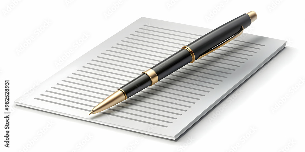 3D Isolated Business Contract and Pen Icon Vector Design for Corporate Branding and Legal Services on Clean White Background 3D Isolated Business Contract and Pen Icon Vector Design for Corporate Branding and Legal Services on Clean White Background