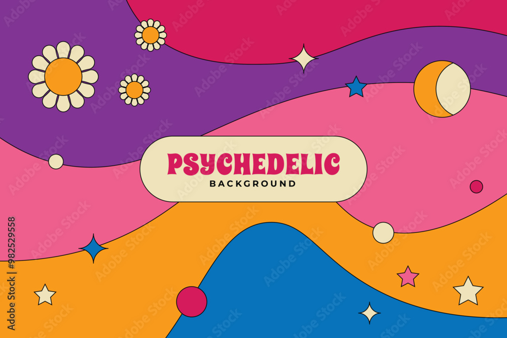 Fototapeta premium Abstract Psychedelic Groovy Background