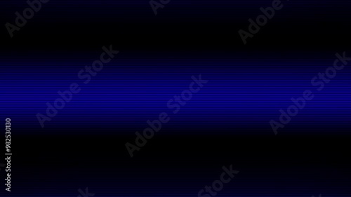 Horizontal blue neon light streak on a dark background. This abstract motion graphic is perfect for creating futuristic or technological designs