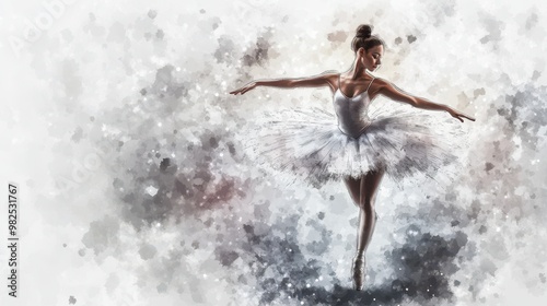 Graceful Ballerina in Watercolor Delicacy - Fusion of Dance and Art in Fashion