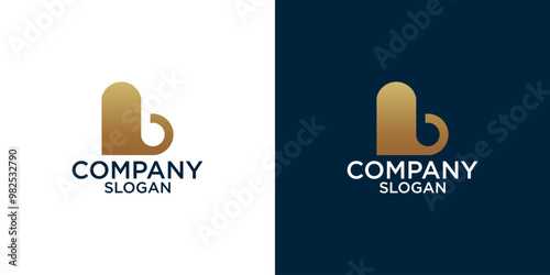 initial b abstract monogram logo vector design