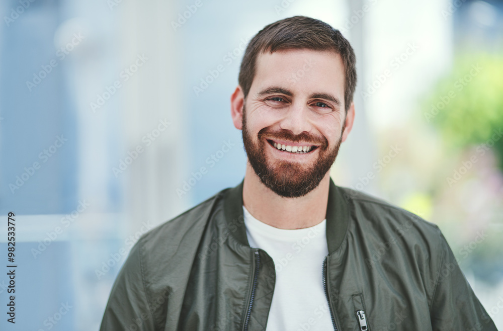 Man, portrait and happy in office for small business, creative industry or job opportunity. Designer, smile and face in workplace for creativity, startup development or career growth in New York city Man, portrait and happy in office for small business, creative industry or job opportunity. Designer, smile and face in workplace for creativity, startup development or career growth in New York city