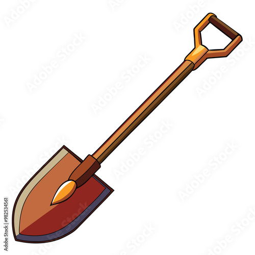 Shovel vector flat vector illustration isolated on white