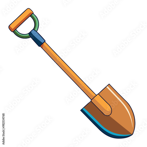 Shovel vector flat vector illustration isolated on white