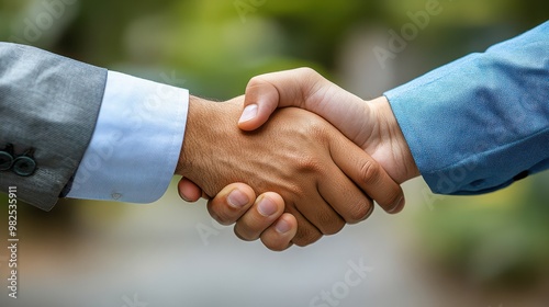 Confident Handshake Between Professionals Indicating Partnership and Trust