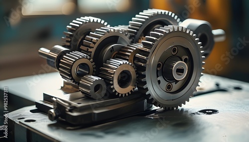 Interlocking machine gears in perfect sync, embodying reliability and high performance in contemporary engineering