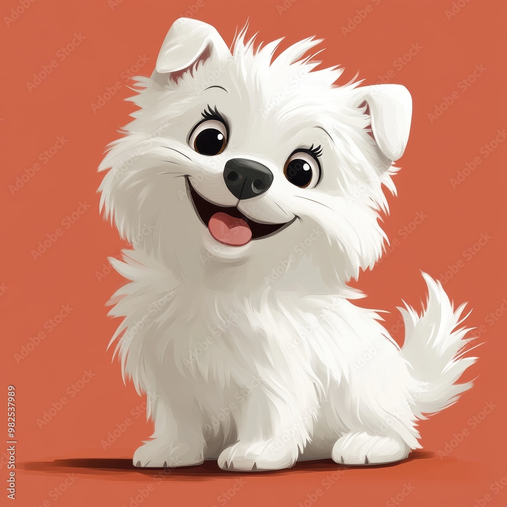 Cute White Puppy Sitting Cute White Puppy Sitting