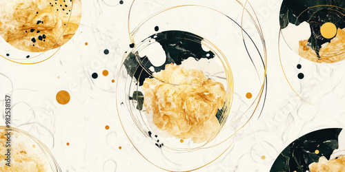 Fototapeta Naklejka Na Ścianę i Meble -  Artistic pop-up style poster with mixed collage elements and surreal techniques, illustration, gastronomy creative concept