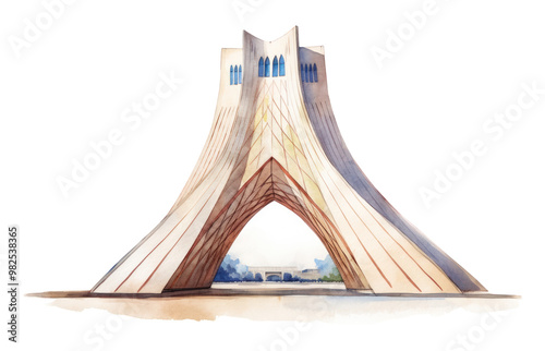 PNG Azadi tower architecture outdoors city. photo