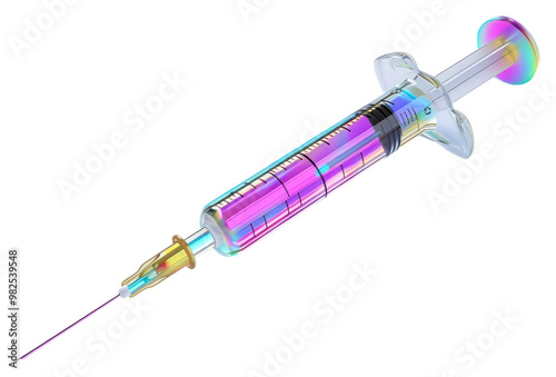 PNG Syringe injection research medicine. photo