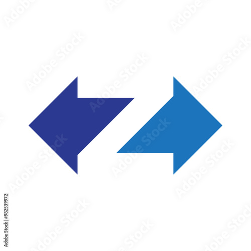 Left right arrows design vector, Transfer arrows icon, Letter Z logo symbol