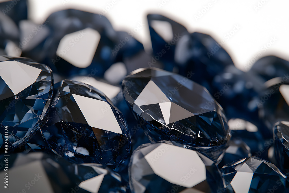 Several Sapphire Stones on White Background | Elegant Gemstones Display in Crisp Clarity Several Sapphire Stones on White Background | Elegant Gemstones Display in Crisp Clarity