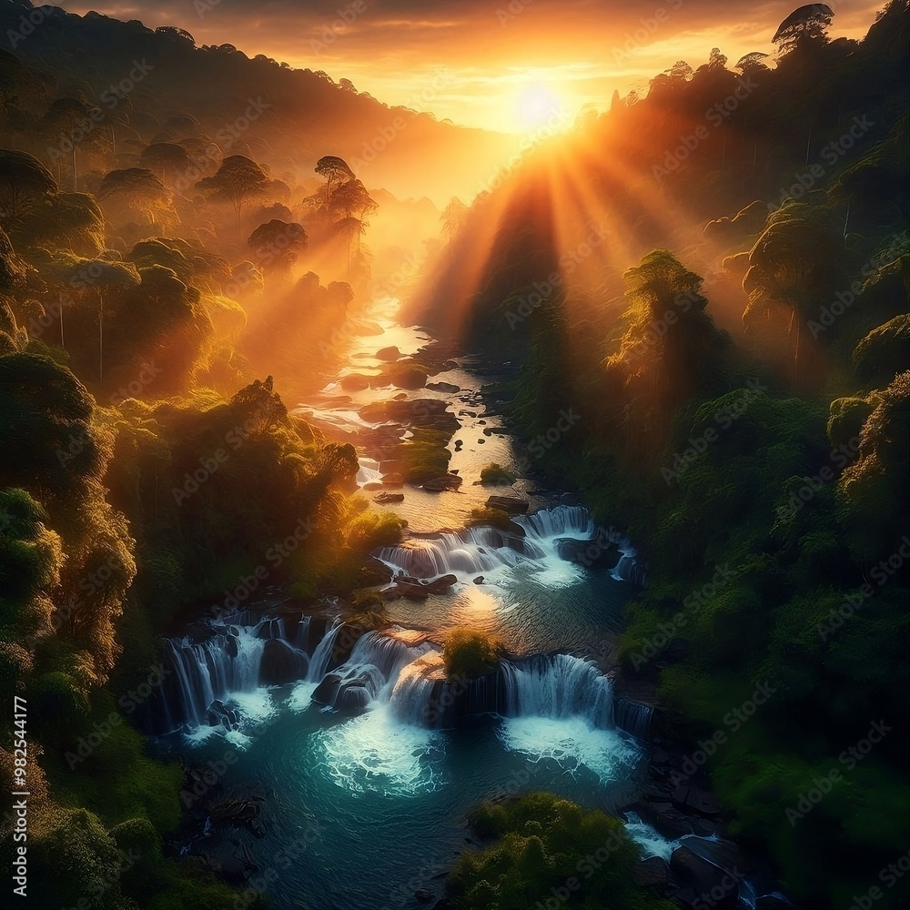Obraz premium falls in the night . Generative ai