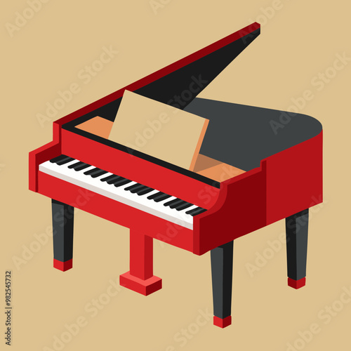 vector illustration of piano