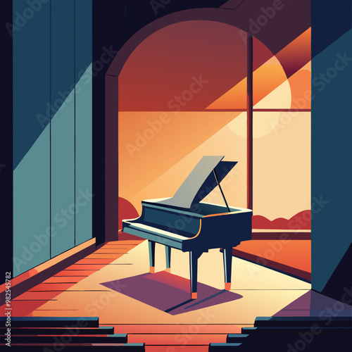 vector illustration of piano