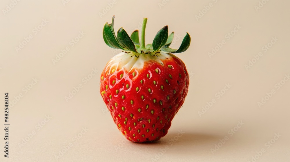 A high-resolution macro photograph of a single strawberry, showcasing its intricate details and delicate textures A high-resolution macro photograph of a single strawberry, showcasing its intricate details and delicate textures
