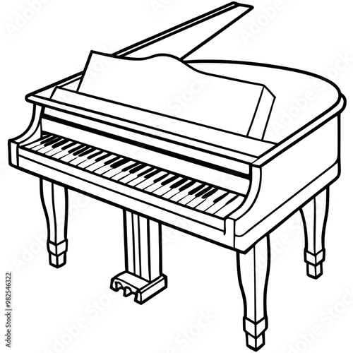 vector illustration of piano