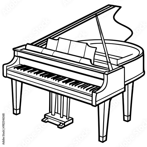vector illustration of piano