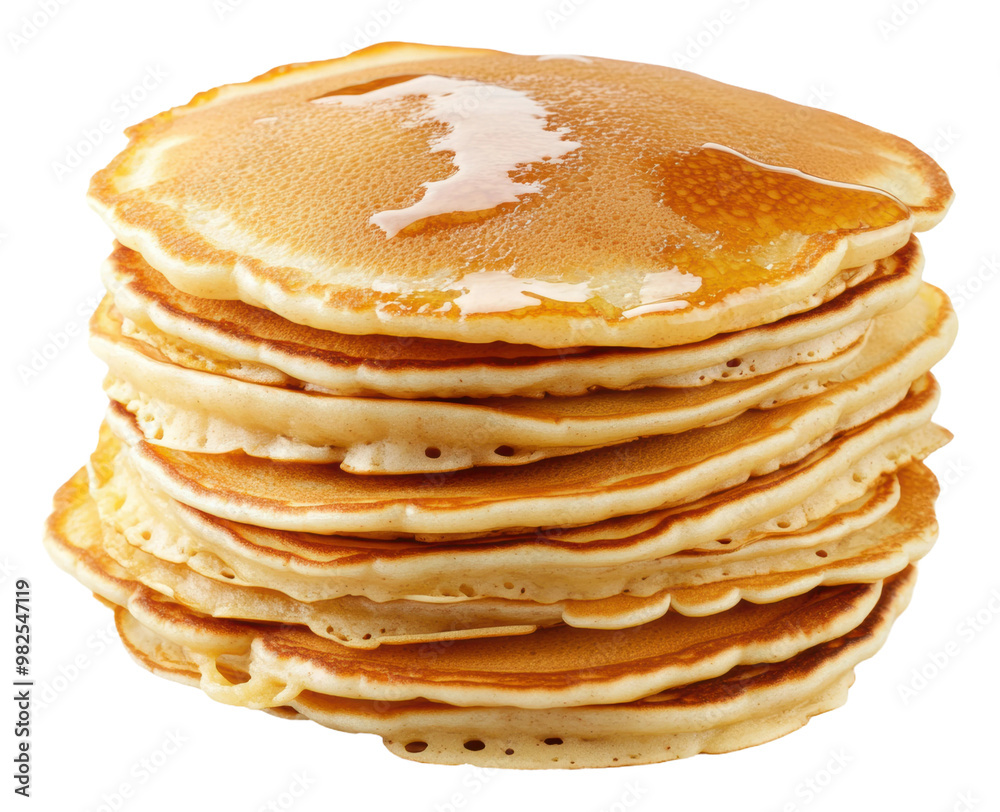 PNG Stack of fluffy pancakes drizzled with syrup PNG Stack of fluffy pancakes drizzled with syrup