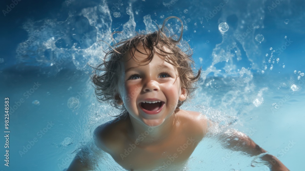 A playful image of a child splashing around in a pool, their laughter echoing through the air. A playful image of a child splashing around in a pool, their laughter echoing through the air.