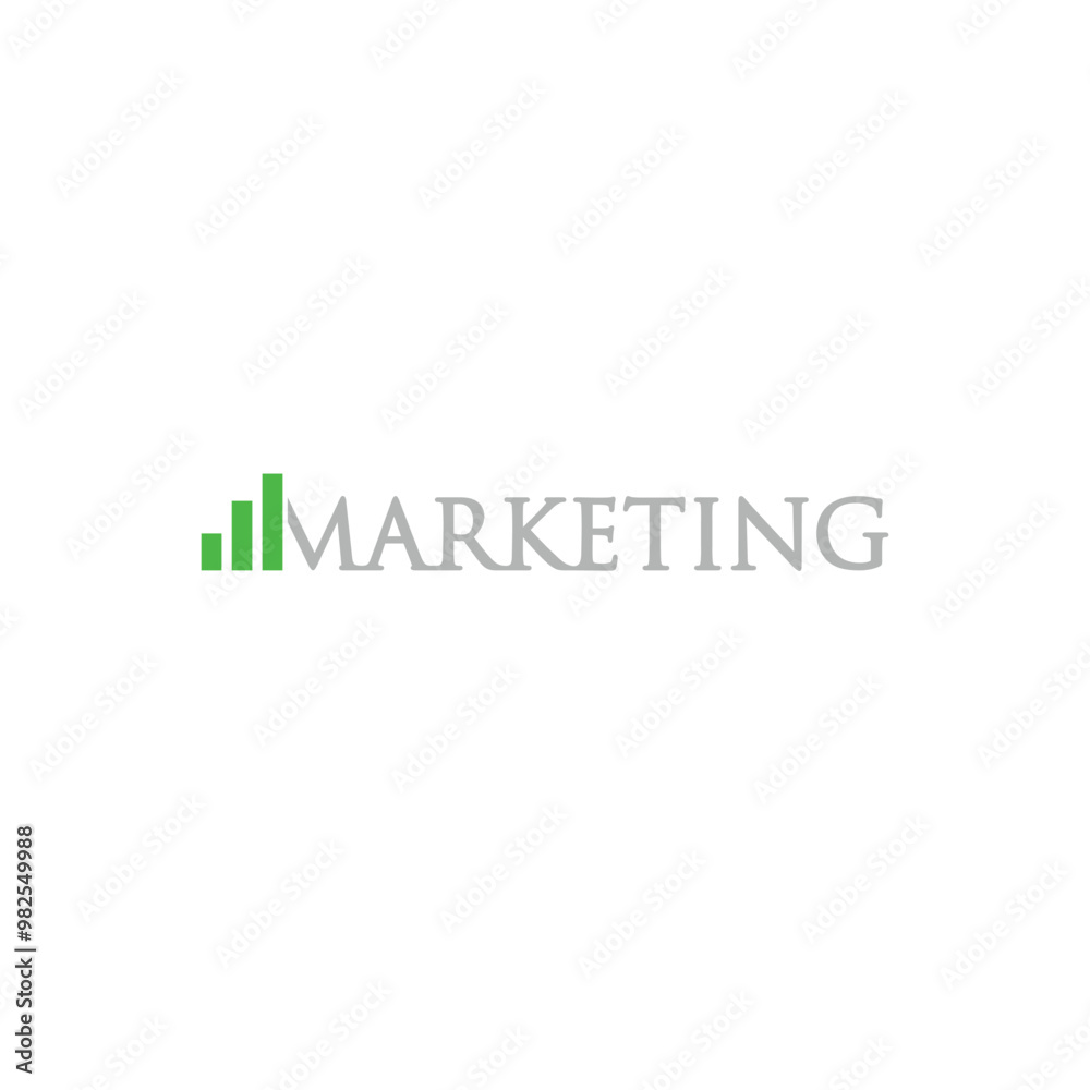 Marketing Wordmark Logo with bar graph Marketing Wordmark Logo with bar graph