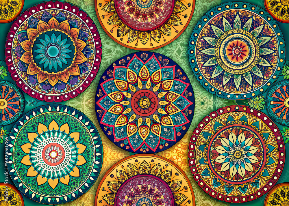 Fototapeta premium seamless pattern with paisley