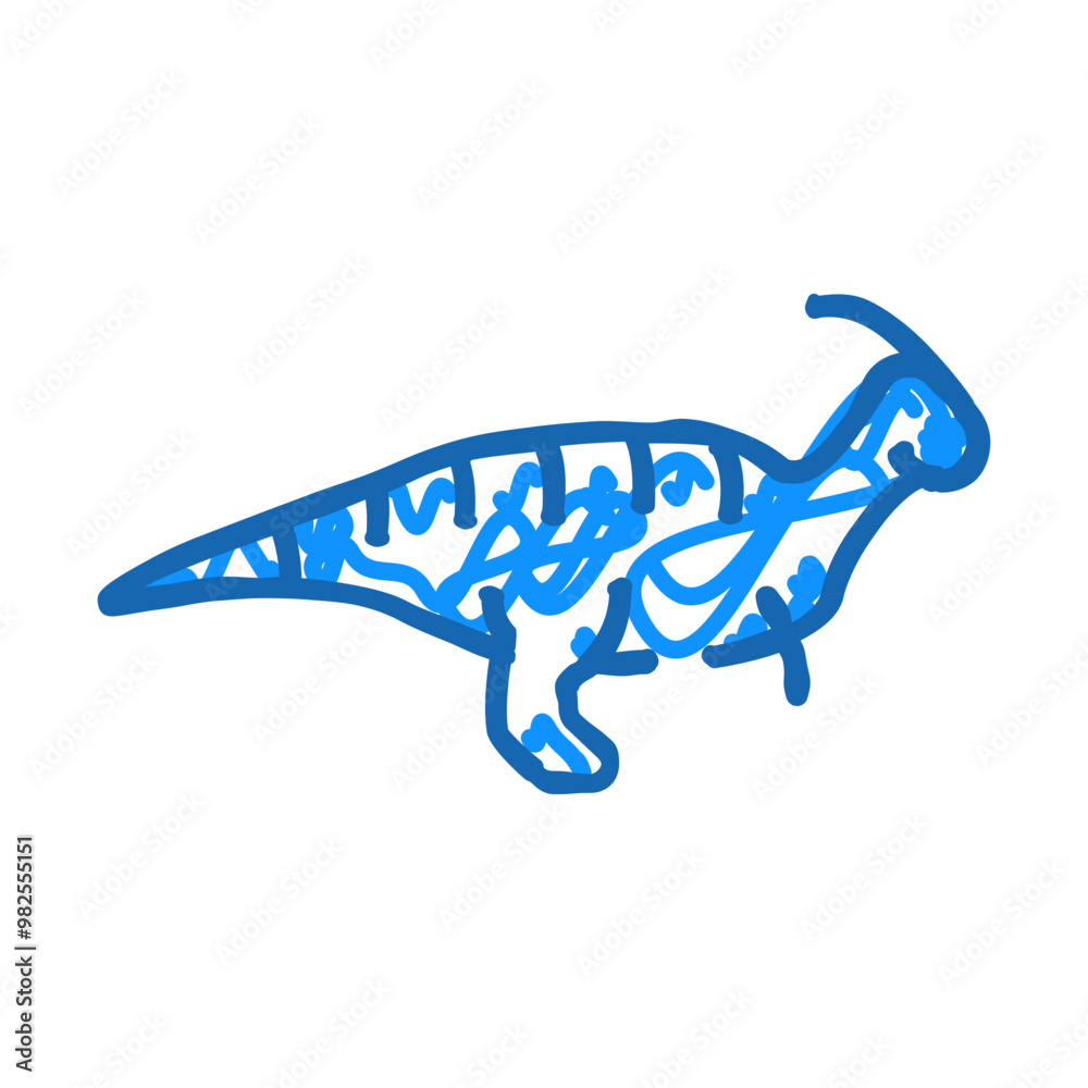 Obraz premium parasaurolophus dinosaur doodle icon sketch vector. parasaurolophus dinosaur sign. isolated symbol illustration