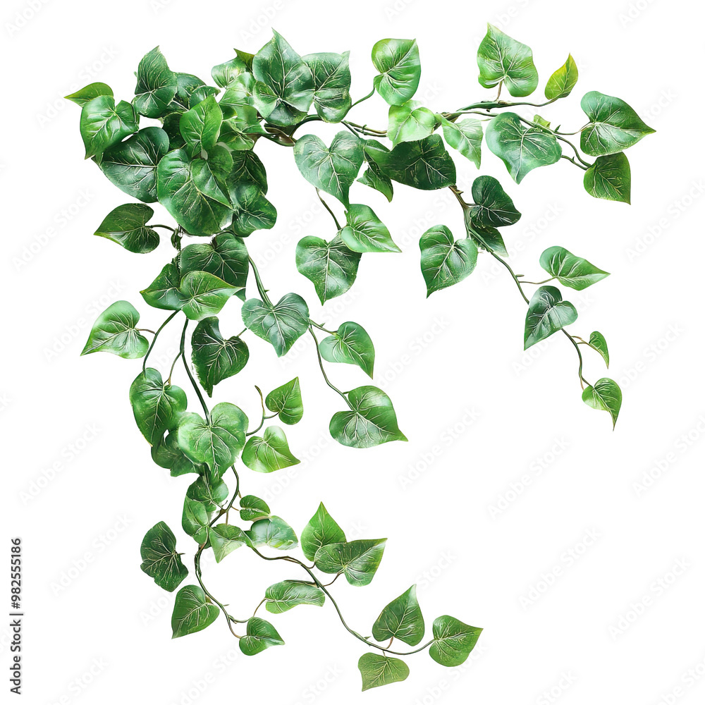 Green Ivy Leaves Isolated on White Background Green Ivy Leaves Isolated on White Background