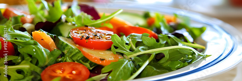 Colorful Salad on White Plate photo