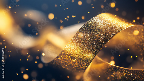 A sparkling gold and silver...