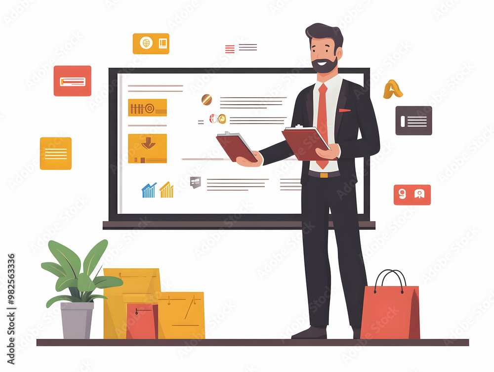 Flat Glossy Business Presentation Background - Retail Focus with Floating Coupon Symbols for Professional Marketing Campaigns and Promotions Flat Glossy Business Presentation Background - Retail Focus with Floating Coupon Symbols for Professional Marketing Campaigns and Promotions