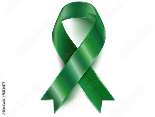 Awareness ribbon with green color, commonly associated with various causes.