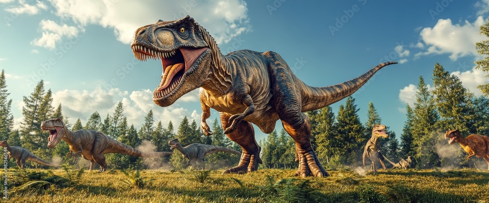 Naklejka premium dinosaur jurassic animal prehistoric predator nature