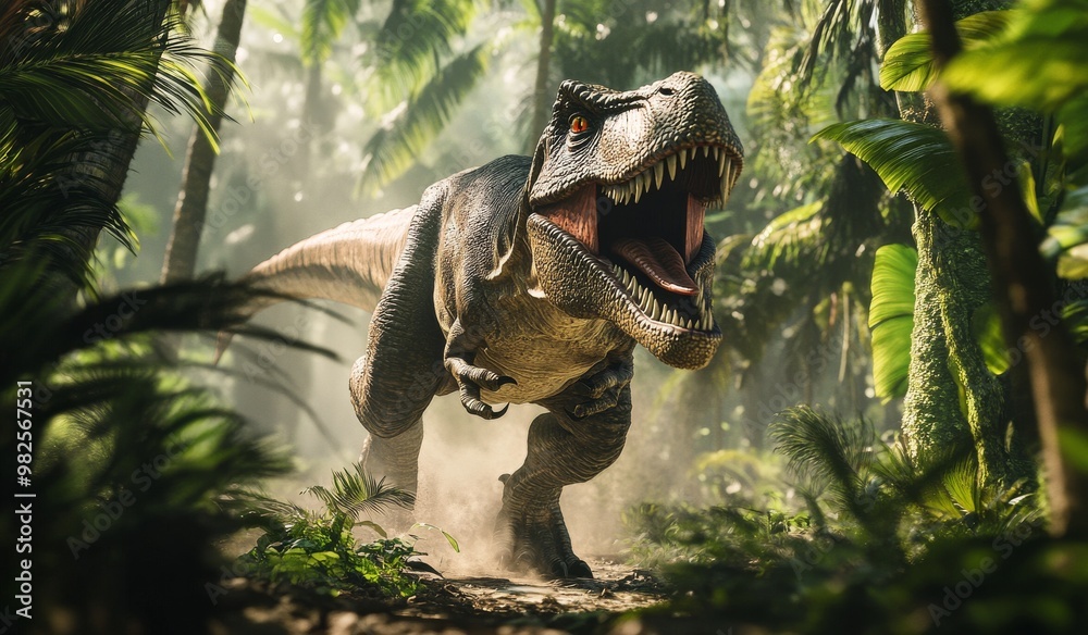 Naklejka premium dinosaur jurassic animal prehistoric predator nature