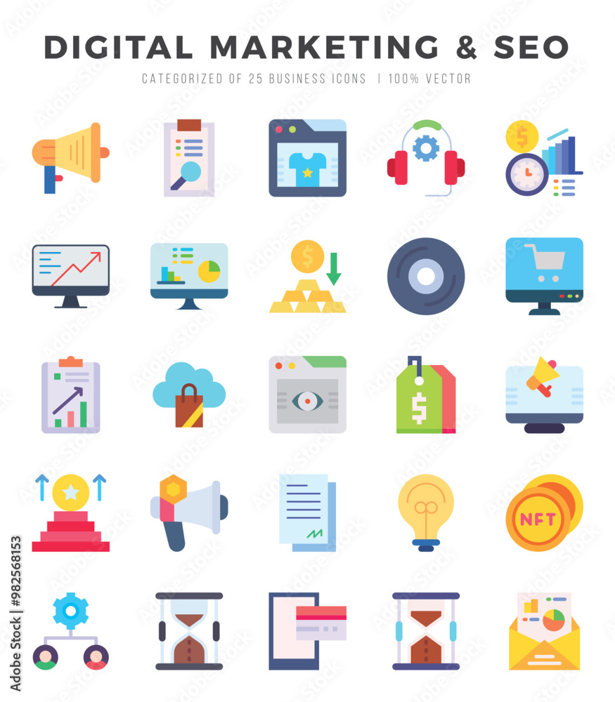 icons set. DIGITAL MARKETING & SEO for web. app. vector illustration. icons set. DIGITAL MARKETING & SEO for web. app. vector illustration.