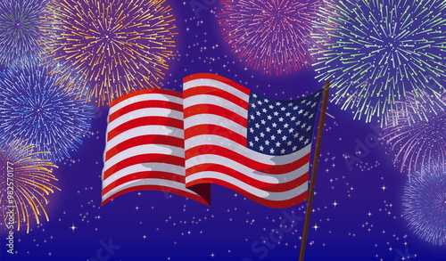 flag america fireworks celebration holiday
