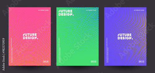 Minimal covers design. Colorful dotted gradients. Future geometric patterns. Eps10 vector.