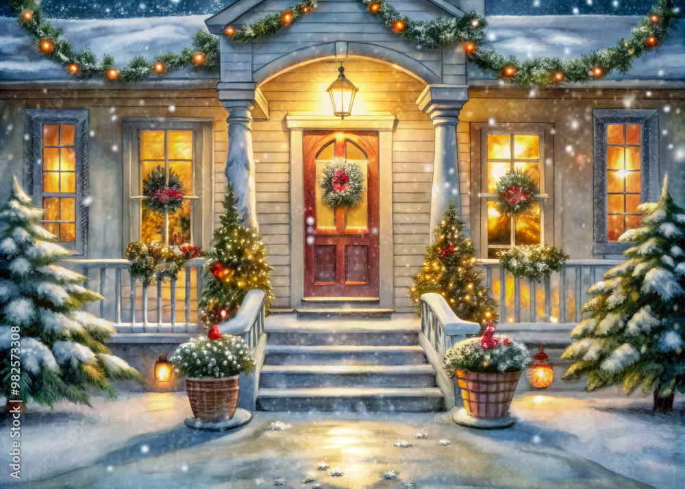 christmas tree in front of the house