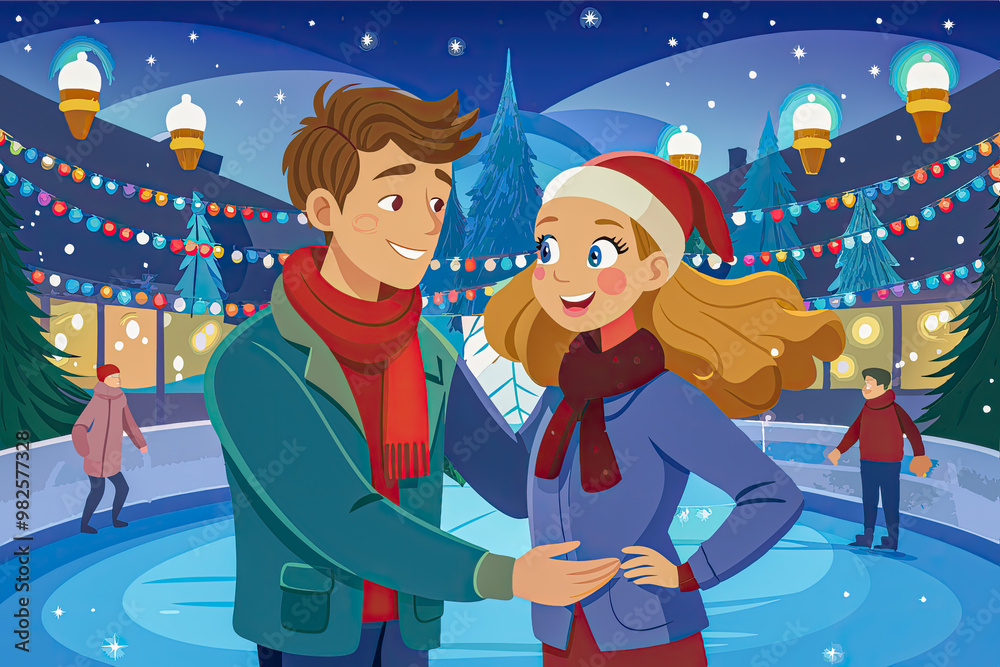 Fototapeta premium couple in winter