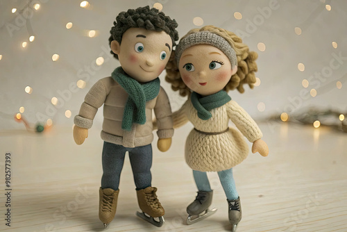 two children playing in the snow