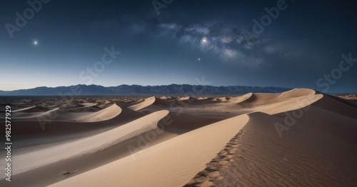 Night Sky over Endless Sand Dunes