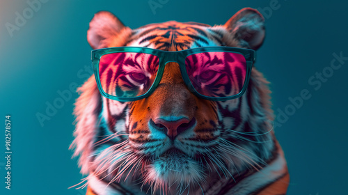 Cool tiger with sunglasses